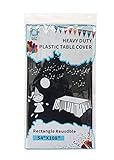 D&Z 6 Pack Black Plastic Tablecloth 54" x 108" Rectangle Table Cloth Disposable Table Cover for Indo
