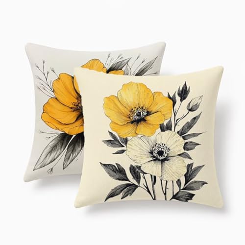 Lin coussin extérieur imperméable haut de gamme 50x50cm avec zip invisible - 2