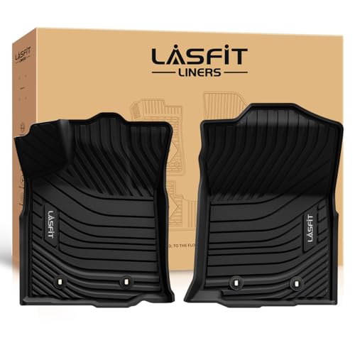 Image of LASFIT Front Mats Fit for Tacoma 2016-2023 (Only Fit Auto Tran & 1st Row), Custom Fit All Weather Protection Durable TPE Floor Liners for 2024 2025 2026 Tacoma Accessories Front 1st Row Row Car Mats