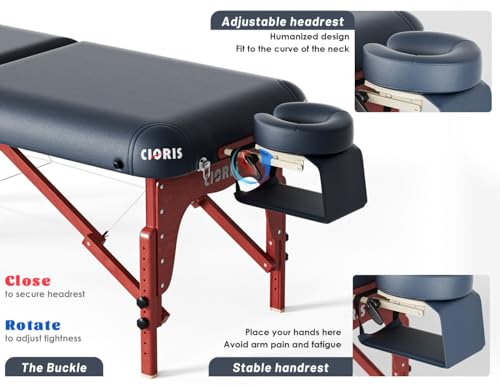 Image of CLORIS 84 inch Luxury Massage Table 2 Section Portable Hold Up to 1500LBS