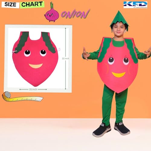 Image of Kaku Fancy Dresses Fruit and Vegetable Costume Paper Cutout with Cap For Kids | Healthy Food Costume For Boys & Girls (Tracksuit Not Included)