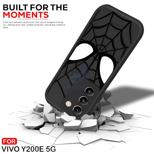 Image of AESTMO Back Case Cover for Vivo Y200E 5G / T3 5G Cover | Spidey Face Mask Design | Silicone Case | Full Body Protection | Camera Protection Back Cover for Vivo Y200E 5G / T3 5G (Black)