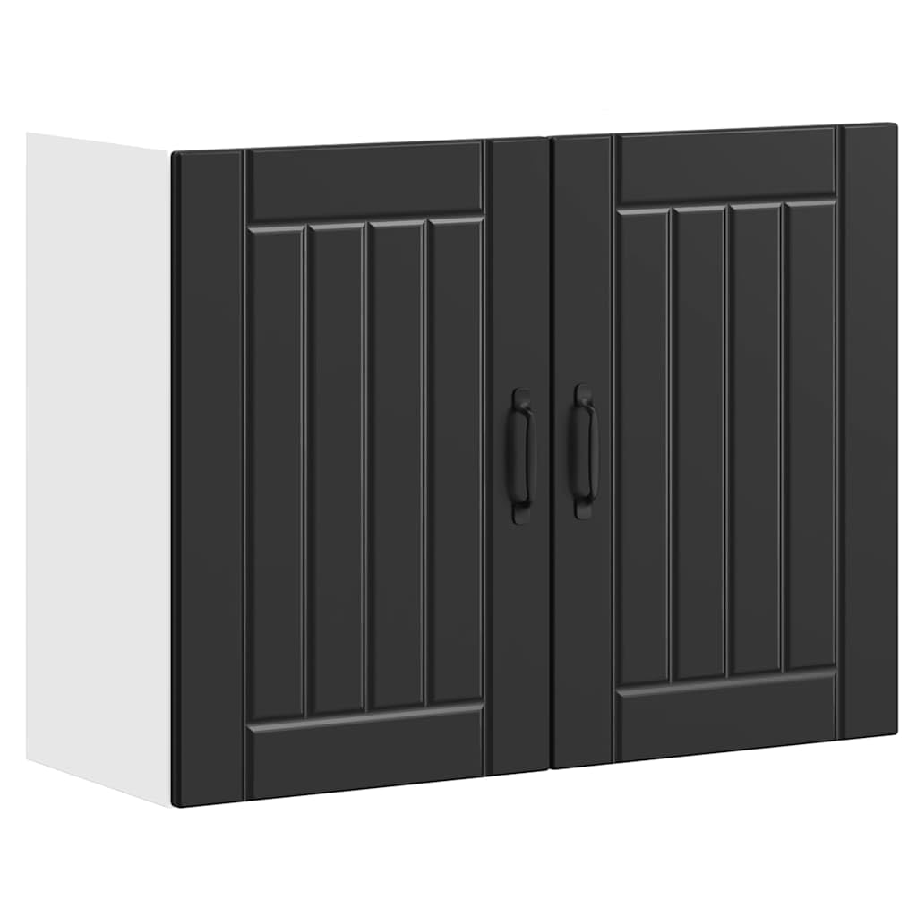 Item-Kitchen Wall Cabinet Lucca Black Engineered Legno,Armadi e stoccaggio,Armadi da cucina