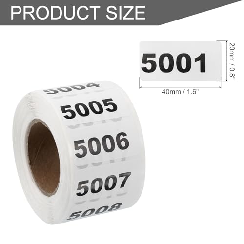 Étiquettes numérotées 5001-6000 pour la classification de fournitures
