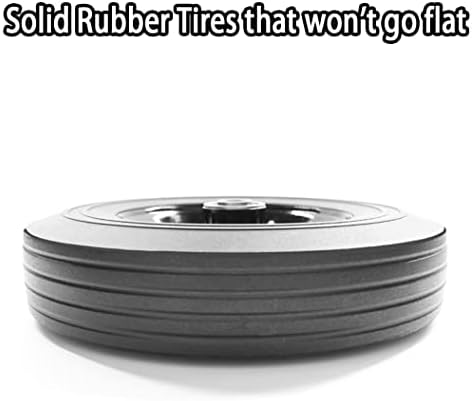 10 Inch Heavy Duty Sack Truck Wheels, Solid Rubber Puncture Proof Hand Trolley Cart Wheels Replacement, 4.10/3.50-4 Wheel, 16mm Bore, 150KG Load Capacity per Wheel