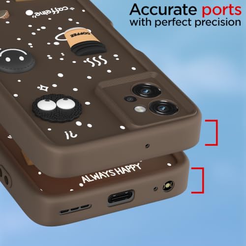 Image of Pikkme Back Cover for Motorola Moto G32 | 3D Bear Silicone Cute & Fun Coffee Cartoon | Full Body Protection Bumper Case (Brown)
