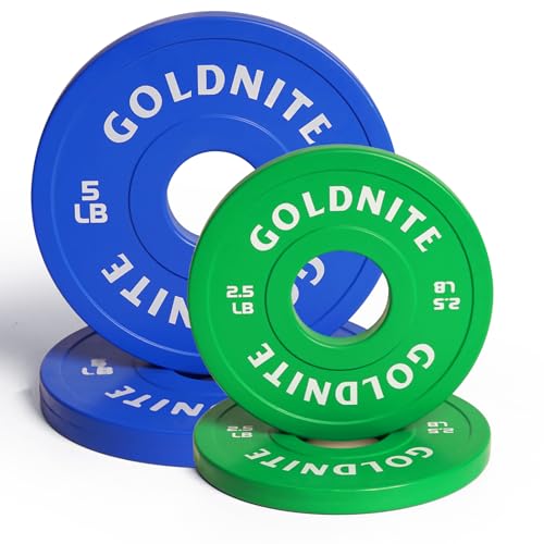GOLDNITE チェンジプレートセット 2.5ポンド 5ポンドセット 分数ウェイトプレート オリンピックバンパープレート クロストレーニング用 スチールインサート筋力トレーニング ウェイトプレート 4個（Amazon）