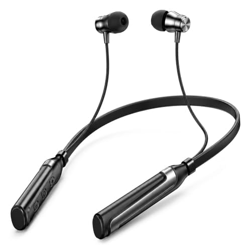 Kratos Jazz Neckband Bluetooth Headphones with 55H Playtime, Deep Bass, Stereo Sound, HD Calls, Magnetic Earbuds, Voice Assistant, Type-C Fast Charging, Rich Audio, Comfort Fit Bluetooth Neckband