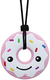 Sensory Chew Necklace for Boys Girls, Silicone Donut Chewy Jewelry for Autism ADHD