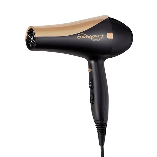OMWAH Professional Blow Dryer - Powerful 1600W-1875W Salon-Quality Hair Dryer with Customizable Settings, Cool Shot Button, and Versatile Attachments for Stunning, Frizz-Free Hair Styling