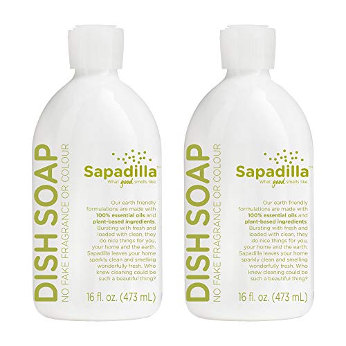 Sapadilla 106150 Rosemary + Peppermint Dish Soap, 2-Pack, Clear, 32 Fluid Ounces
