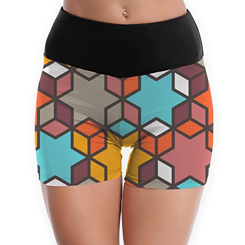 Arthur Women's Stretch Athletic Workout ShortsIslamic Geometric Composition VectorWorkout Yoga Shorts L
