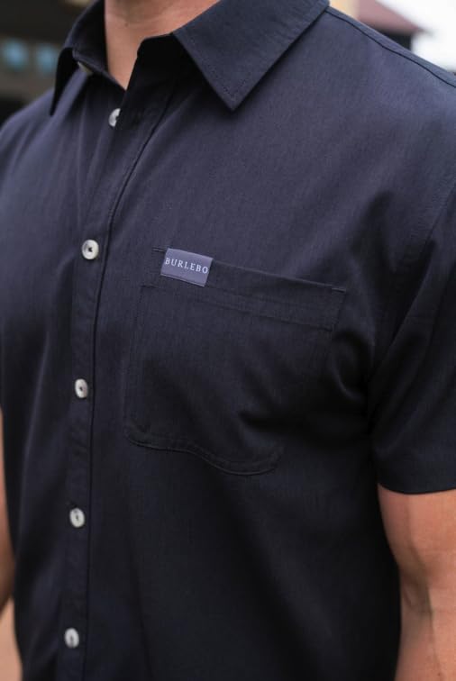 Camo White Short Sleeve Performance Woven Button Down by Burlebo2