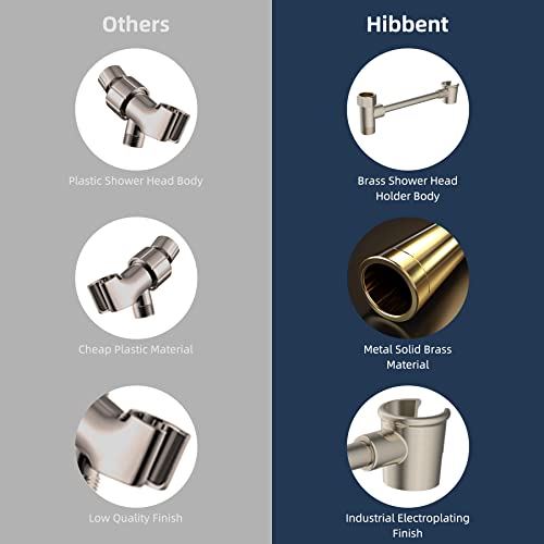 Cabezal de Ducha Metal Hibbent con Soporte, 10'' y Brazo Ajustable 12'' miniatura 7