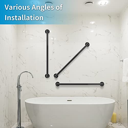 PNBO Wall Handrail 3FT/90CM,Industrial Staircase Railing 1.25 Inch Tube Diameter,Galvanized Pipe Handrails for Indoor Stairs with Wall Mount Support,for Wall Mounted Stairway Handrail - Image 4