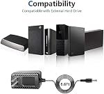 12V AC/DC Charger Power Supply Compatible for Seagate Hard Drive, Freeagent Goflex, WD Western Digital My Book External Hard Drive Adapter Power Cord