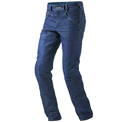 Jet Pantalon Moto Homme Jeans Kevlar Aramid avec Armure (Bleu, 54 Longue/Taille 38' Longueur 34'(2XL))