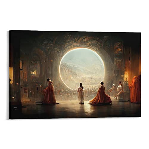 JUNZHE Theatre D'opera Spatial Poster AI Art Wallpaper AI Generated Art Poster Picture Print Canvas Poster Wall Paint Art Posters Decor Modern Home Artworks Gift Idea 24x36inch(60x90cm)