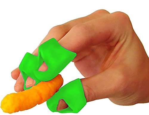 Non-Stick Chip Fingers Tips, Finger Protectors, Finger Covers Protection, 3 pcs Glow in Dark (NEON Green)