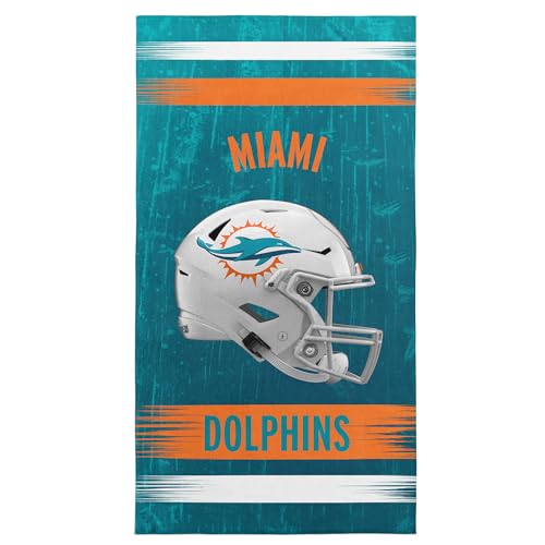 Image of Northwest NFL Miami Dolphins Microfiber Beach Towel, 30 x 60 Inches - Quick Dry, Sand Resistant, Lightweight, Highly Absorbent, Blitz Design