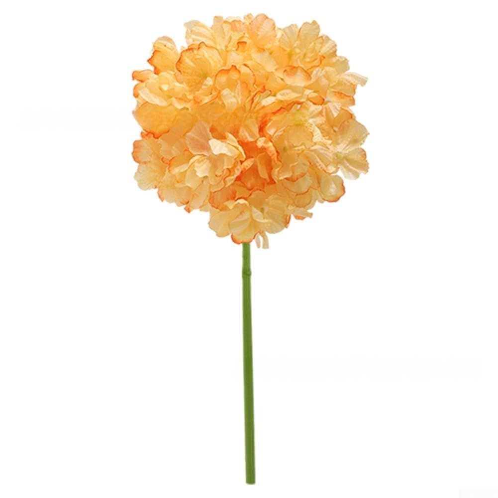 Bouquet di ortensie artificiali in seta con bordo bruciato, fiori finti realistici per composizioni di vasi per la casa, centrotavola per matrimoni e decorazioni per feste, blu (arancione)