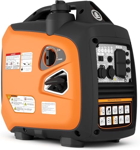2500W Portable Inverter Generator, Gas Generator with Eco Mode and CO ...