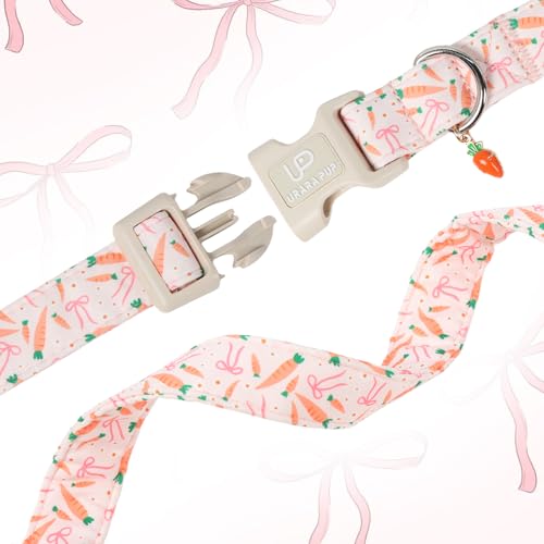 Image of Easter Day Dog Collar, UP URARA PUP Easter Bunny Adjustable Pet Collar with Quick Release, Colorful Rabbits Dog Collars for Small Medium Large Dogs