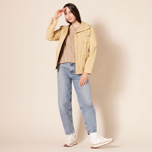Image of Amazon Essentials Women's Regular Fit Soft Cotton Cable Knit Ribbed Crewneck Sweater (Available in Plus Size)