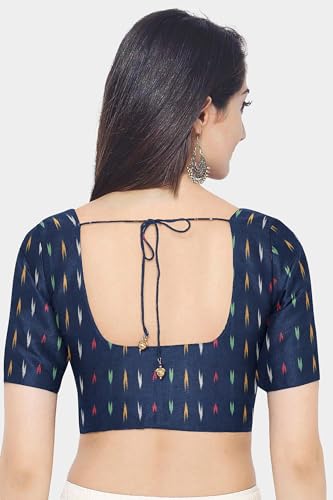 Image of Cotton Pochampally ikat unstitched blouse, Kurthi, long frock fabric material for women (1 meter, 2 meters & 3 meters)