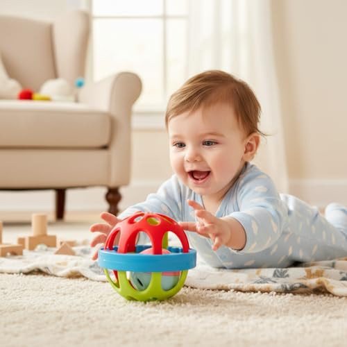 Image of Colorful Soft Biggie Ball Rattle Toy Made in Safe Non-Toxic for Kids Best for Gift new Born Baby | Children Toy and Infant Products Activity Center | Attractive Rattle Toy for New Born Baby