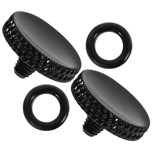 ABOOFAN Bouton de Déclenchement de L'obturateur Fonction Douce et Réactive 2pcs en Alliage D'aluminium Noir Concave, Design pour Appareil Photo
