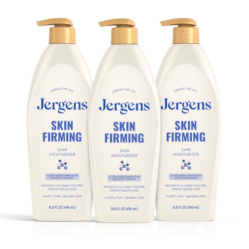 Jergens Skin Firming Body Lotion for Dry to Extra Dry Skin, 16.8 Oz, Pack of 3