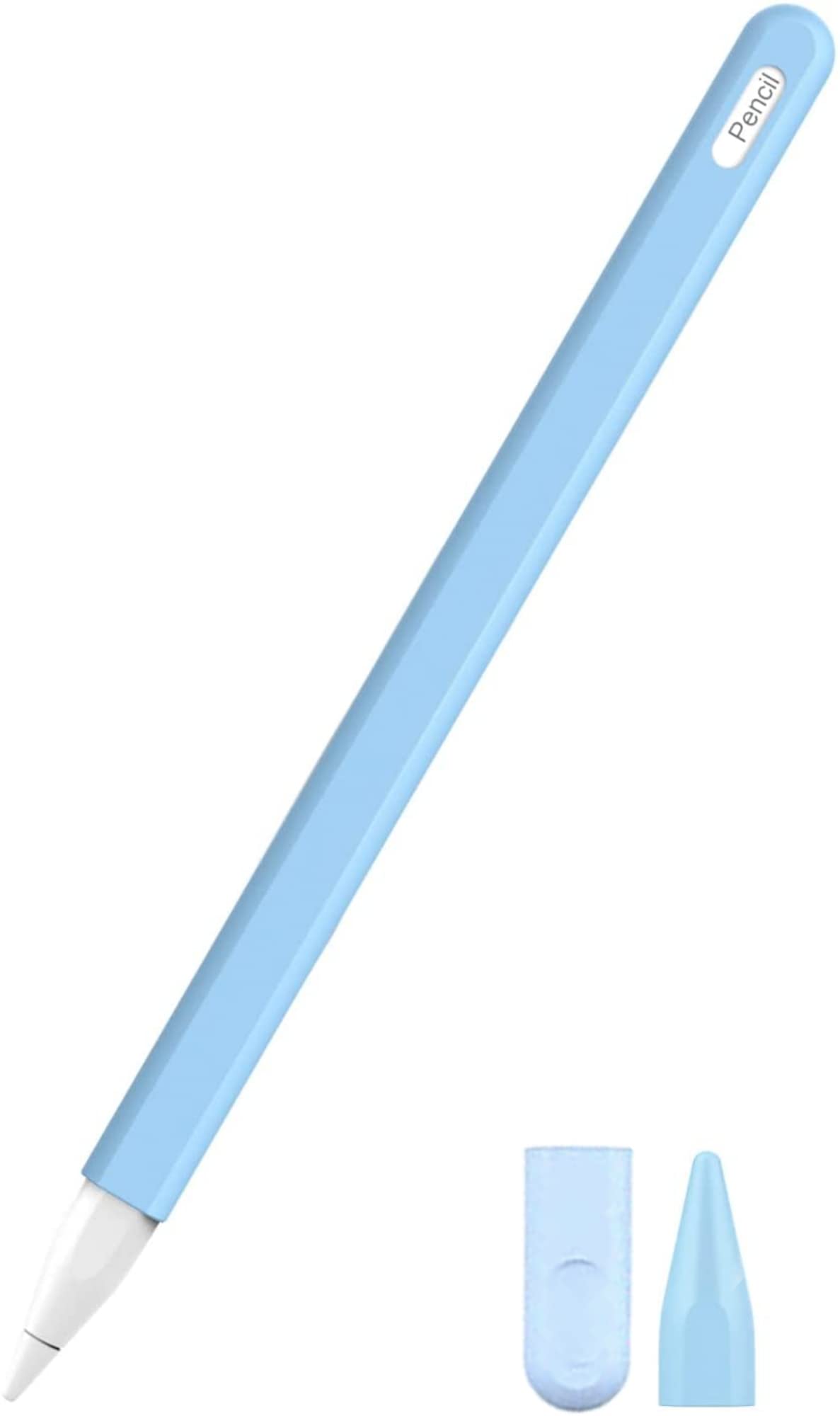 Meyaar Cute Ear Case Silicone Skin Cover for Apple Pencil 2nd Generation, and Protective Nib Cover Accessories Compatible with iPad Pro 11 12.9 inch, (Sky Blue)-image-45
