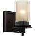 Designers Impressions Juno Oil Rubbed Bronze 1 Light Wall Sconce/Bathroom Fixture with Amber and Clear Glass: 73467