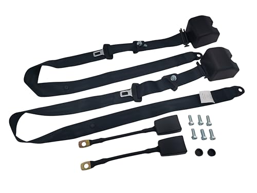 3 Point Harness for Car Go Kart Seat Belt, Universal Vehicle Replacement Harness, Heavy Duty Adjustable Safety Restraint for Truck, Van, VR,UTV Most Vehicles (Black, 2PC) by Pezmenn - Used condition - CA$53.55