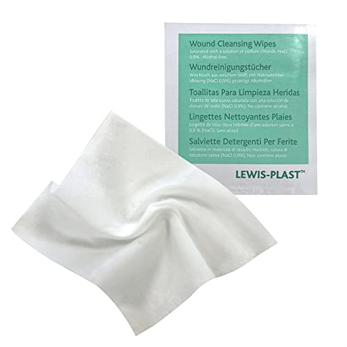 Lewis-Plast Sterile Kochsalz-Reinigungstücher ohne Alkohol, Erste-Hilfe-Wundreinigungstücher für Schnitt- und Schürfwunden sowie kleinere… – Ansicht 2