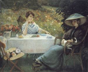 Peinture à l'huile Jean Jacques Raoul Jourdan - Reproduction Prestige In The Garden