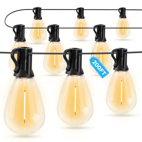 GvvooHome LED Outdoor String Lights, 200FT Waterproof Patio Lights with