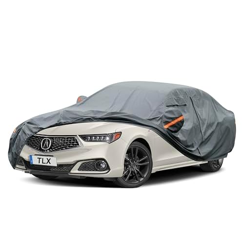 Premium Car Cover Custom Fit Acura TLX (2014-2025), 16 Layers Heavy Duty Car Cover Waterproof All Weather with Zipper Door for Sun Rain Snow Dust Uv P