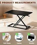 75cm Height Adjustable Standing Desk Converter, Sit to Stand Desktop Riser for Monitor and Laptop, Ergonomic Workstation for Home and Office, Black