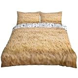 YZQGLHP Bettwäsche 135x200, Getreide Wendebettwäsche, Naturheilung Wind Motiv Bettbezug mit Reißverschluss, Weiche Mikrofaser Bettwäsche Sets 3 Teilig mit 2 Kissenbezug 80x80