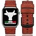 Produktbild ProdAccs lederarmband Kompatibel mit Apple Watch Armband 45mm / 44mm / 42mm Leder - Series 7 6 5 4 3 - Edition SE Hermes Nike - Iwatch band Geschenke für Damen & Männer (Dunkelrot / Schwarz)