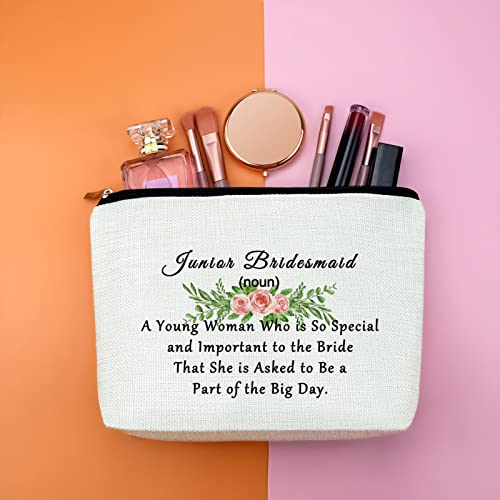 Thank You Gifts From Bride Makeup Bag - Bridesmaid Cosmetic Pouch - Wedding Party Present for Junior Bridesmaid - Funny Gift for Best Sister4