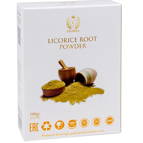 Licoful Licorice Root Powder - Produced From Peeled Licorice Root - Liquorice Powder - Non Gmo - Perfect For Skin Brightening - 100G / 3.52 Oz #TOP20