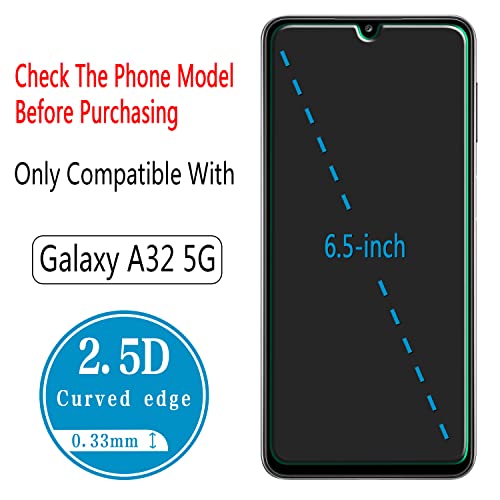 Hptech (2 Pack) Tempered Glass For Samsung Galaxy A32 5G Screen Protector, Easy To Install, Bubble Free, Work With 99% Case Friendly #TOP2