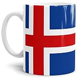Flaggen-Tasse/Souvenir/Urlaub/Länder-Fahne/Kaffetasse/Mug/Cup - (Island, Normal)