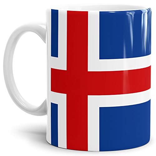Flaggen-Tasse/Souvenir/Urlaub/Länder-Fahne/Kaffetasse/Mug/Cup - (Island, Normal)