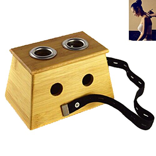Ex Tuxedo Blessfun Two-Holes Bambo Wood Moxa Box for Acupuncture Points Moxibustion Massage Comfort Care