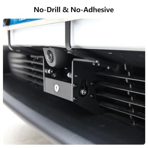 2025 2026 Tesla Model Y Juniper Front License Plate Mount Holder Frame No Drill, No Adhesive Anti-Theft Lockable Bracket OEM Fit Anodized Aluminum No Block Bumper Camera Visibility Accessories — view 3