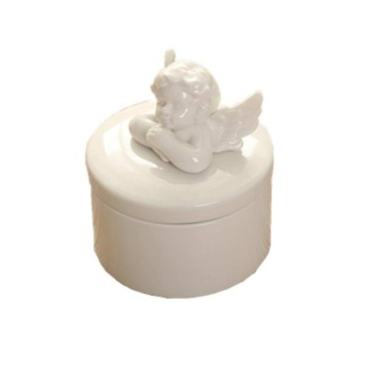 Joyero de ángel de cerámica blanca como regalo de cumpleaños original para niñas